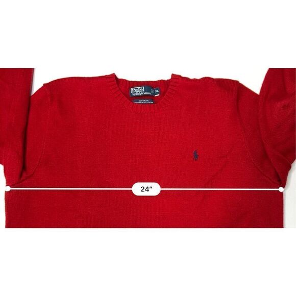 Polo Ralph Lauren Classic Knit Dark Red Crewneck Sweater XL Nice Modern Winter - Picture 4 of 8